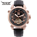 Jaragar Men Automatic Wrist Watches Luxury Tourbillon Mechanical Genuine Leather Strap Watches