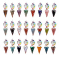 Best Sell Natural Crystal Gemstone Tree of Life Hexagonal Cone Pendulum Reiki Resin Pendant Accessories