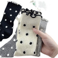 Wholesale Women's Crew Length White Knitted Socks with Bow Pattern Sweet Style Thin Daily Usage Socks for Autumn Spring