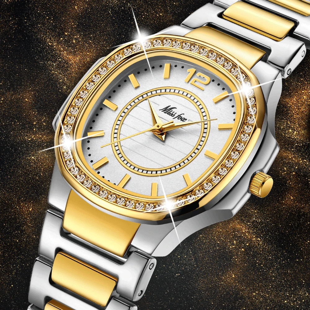 Montre Femme Missfox 2549 Watch Ice New Rhinestone Ladies Hombre Luxury Brand Diamond Quartz Gold Wrist Watch Gifts for Women