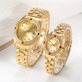 Personality Jewelry Valentine Watch Gift Set Luxury Ruby Diamond Lovers Wristwatches Fashion Couple Watches