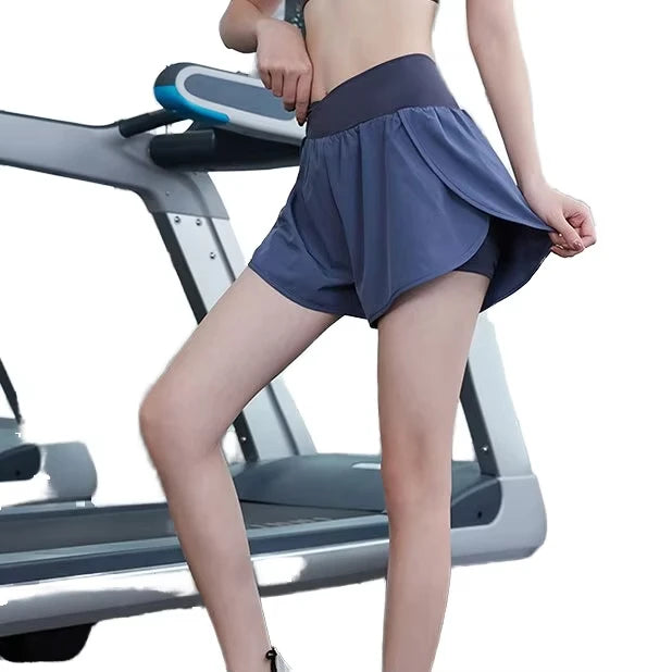 MAYYOUNG Women's High Quality Sports Running Yoga Shorts New Fashion High Waist Breathable Leggings Solid Color Cargo Shorts for