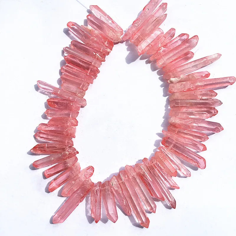 HZ Natural Polished Crystal Angel Aura pink clear Quartz Points Fengshui Healing Wand Crystal Craft for Reiki