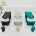 JINCHENG Wood Shampoo Hair Wash Basin Salon Steamer Water Circulation Massage Head Spa Beauty Facial Bed Grey Custom Photo Thai