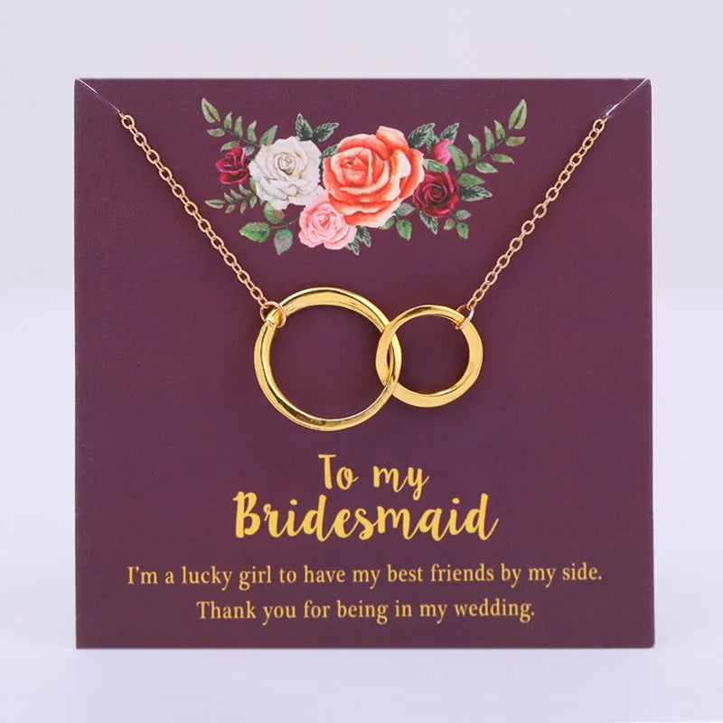 Manufacturer Necklace Gift for Her Engagement Wedding Gift for Bride Bridesmaid Maid of Honor Flower Girl Heart Jewelry Necklace
