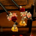 Glowing Handmade Wood Hairpin Shaking Hair Sticks Flower Tassel Hairpin Chinese Wood Step Shaking Hairpin Chopstick Sticker
