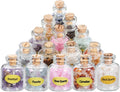 9PCS Mini Gemstone Bottles Chip Crystal Stones Healing Tumbled Gem Wishing Bottles Reiki Semi-Precious Stone Crafts