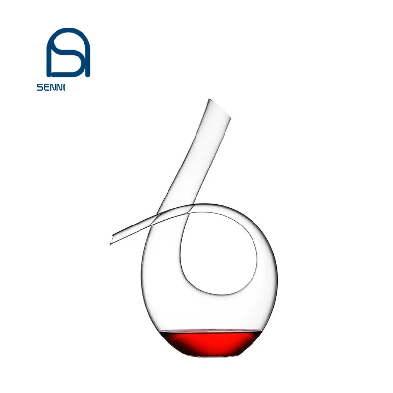 Luxury Fashion U Shape Wine Glasses Decanter Lead Free Clear Crystal Wine Glass Wine Decanter Set