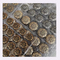 Diy Garment Clothing Jacket Metal Buttons Flower Embossed Sewing Button Vintage Flower Carved Fur Coat blazer Button Round
