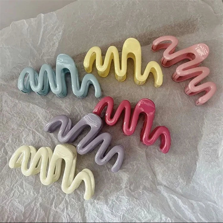 Wholesale New Fashion 10.5cm Large Plastic Hair Claw Clips Wave Cream Jelly Color Simple Women's Hair Accessories