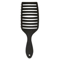 Gmagic Hair Styling Tools Black Color Plastic Nylon Massage Hairbrush Curved Vent Detanling Hair Brush for Faster Blow Drying