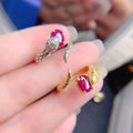 Wholesale Custom New Design Natural Ruby Rings Classic Style with Oval Cut Diamond for Weddings and Parties Bulk Supply