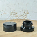 Small Jar Cosmetic Eye Cream Black 3g Glass Jar Child Proof Cap Small Round Glass Container 3ml With Black Resistant Lid Jar