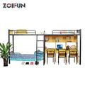 ZOIFUN Dormitory Beds Bedroom Furniture Triple Size Bed Desk Chair Set for High School Students