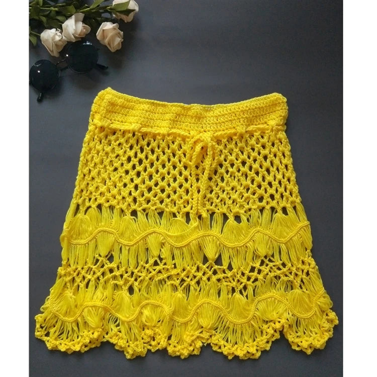 2020 Seaside Vacation Bohemian Hand-Crocheted Hollow Skirt Short Skirt Women