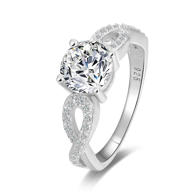 925 Sterling Silver Bridal Ring Sets Round CZ Engagement Rings Promise Rings for Her Wedding Bands for Women