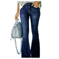 High Rise Ladies Vintage Jeans Pants Plus Size Flared Denim Bell Bottom Trousers Pantalones