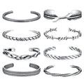 Wholesale Retro Style Open Fashion Cuff Bracelets Personalized Twisted Stainless Steel Bracelets Men's and Women's Party Jewelry