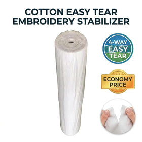 100% Cotton Easy Tear Embroidery Stabilizer 4-Way Tear Away Backing | Economy Price for Industrial Mass Production