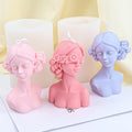 Youngs YS-LZ078 DIY Argent Beauty Eco-Friendly Silicone Candle Mold Flower Closed-Eye Girl Decorative Aromatherapy Disposable