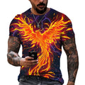 Fitspi Summer Men's T-shirts 3d Phoenix Print Short Sleeve Tops Fashion Hip Hop Tees Men Oversized T Shirt Vintage Men Clothing
