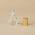 New Unique Shape Empty Transparent Color Glass Essential Oil with Stainless Steel Roll on 8ml Roller Bottle