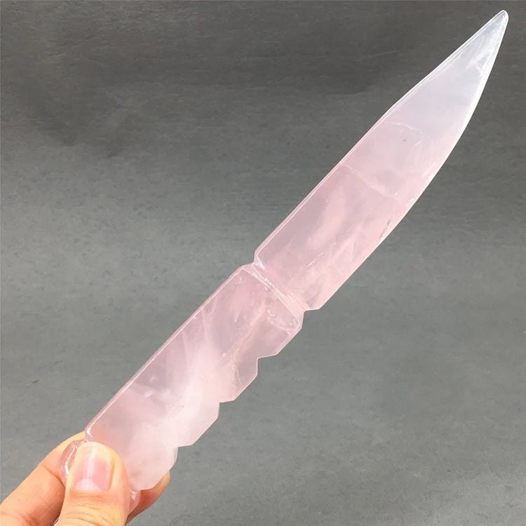 Diy Hot sale natural carved crystal folk crafts healing quartz crystal knife