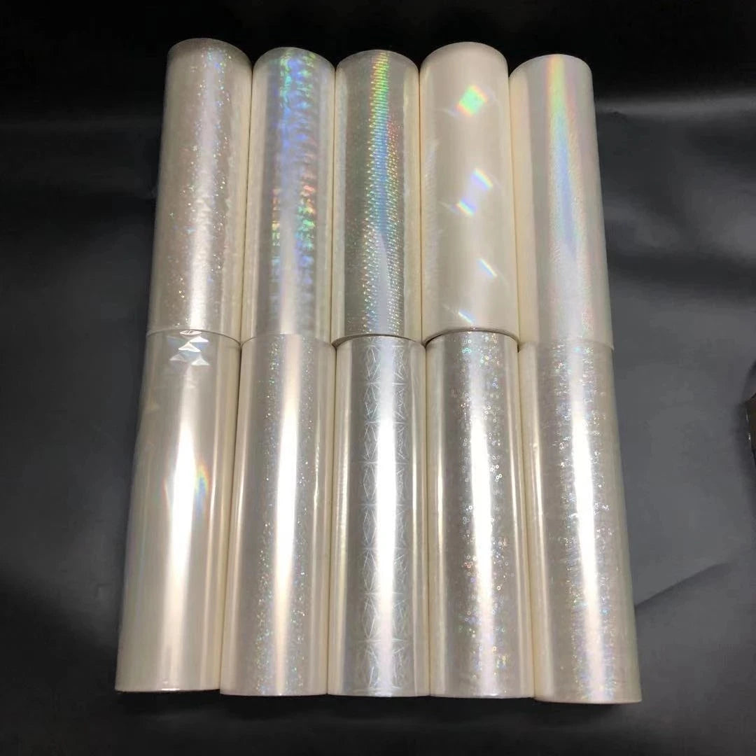 Holographic Transparent PET Hot Stamping Foil Rolls 12-25 Micron Generic Laminator Heat Transfer Printing Laser Printer Card