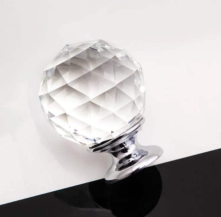 Modern 50mm Large Crystal Knob Zinc Alloy Hardware for Door Furniture Wardrobe Drawer Dresser Cabinet in Living Room Kitchen