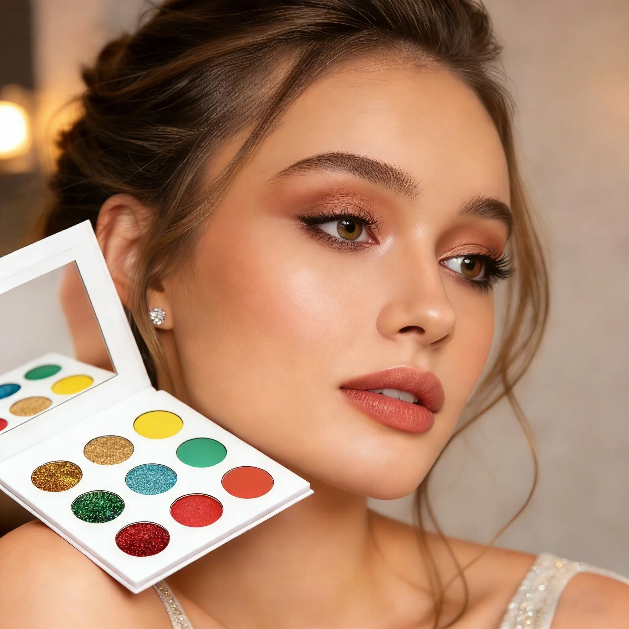 DIY Eyeshadow Palette 9 Colors Vegan Duochrome Glitter Matte Shimmer Pearl Single Eyeshadow