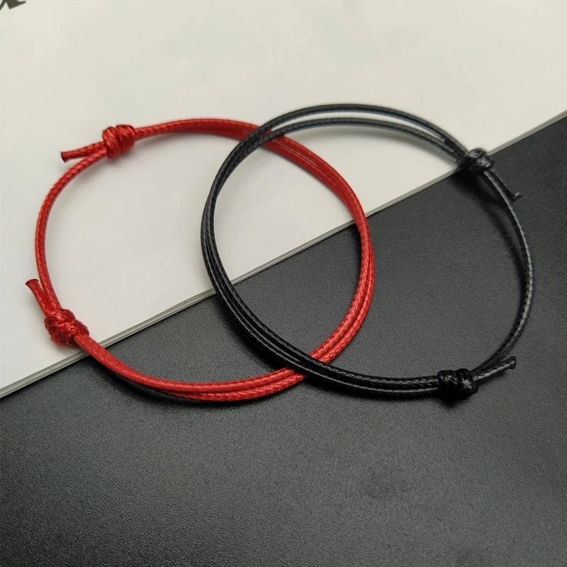 SC 2 PCS/SET New Lucky Bracelet Women Men Handmade Adjustable Rope Chain Jewelry Fashion Couple Paired Bracelets