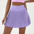 New Women Fitness Tennis Skorts Quick Dry Breathable Lightweight Exercise Solid Color Badminton Golf Pleated Tennis Skirt