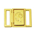 Custom Engraved logo Swimwear Accessory Zinc Alloy Gold Plated Bikini Buckle Adjuster for Clothes