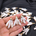 New Arrived Beautiful Natural Pearl Bead Gold Plated Pendant Charm for Jewelry Making