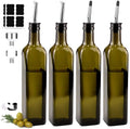 Best Selling Super Flint Glass Bottle Cooking Olive Oil Vinegar Cruet With Stainless Steel Spout Rubber Cork