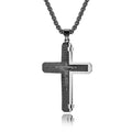 Fashion Christian Jewelry Stainless Steel Bible Verse Crucifix Necklace Men