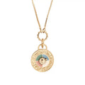 Laodun 18K Gold New Arrivals Fashion Necklace Revolving Pendant Zodiac Sundial Charm Brass Necklace Vermeil