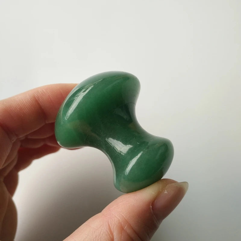 Huiying Natural Green Aventurine Jade Gua Sha Stone Mushroom Shape Guasha Board for Face Body Hand Carved Factory Price