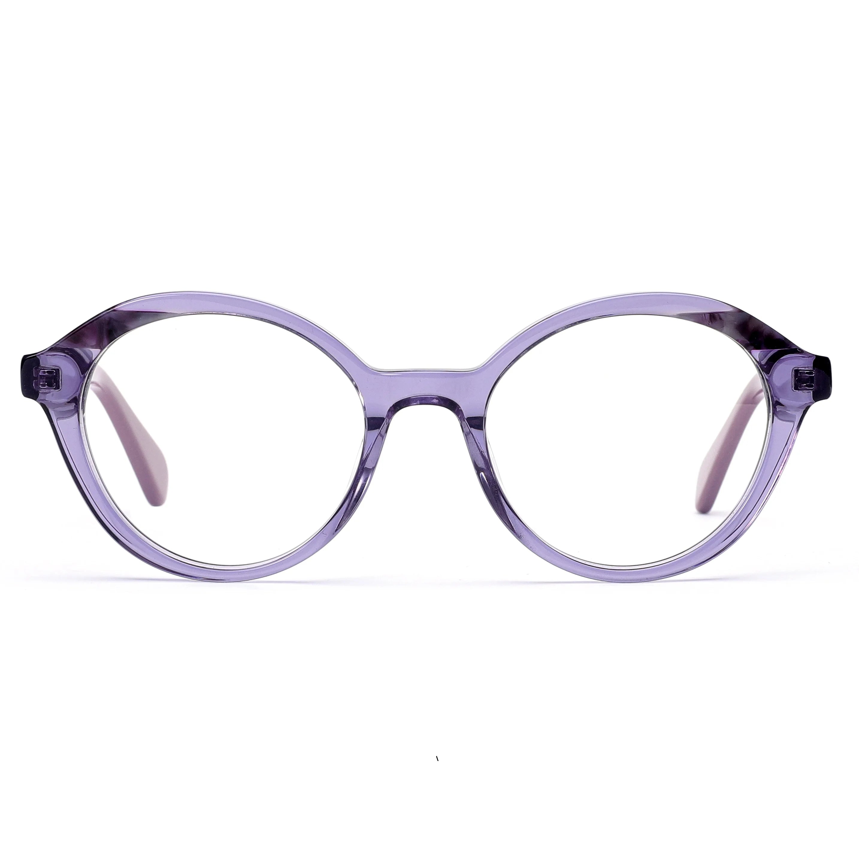 European Design Vintage Round Lamination Acetate Full-Rim Durable Reading Glasses Frames for Unisex Daily Wear