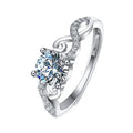 Korean Simple Resizeable Ladies Engagement Fake Diamond Ring Silver Copper Zircon Wedding Rings Women Opening Adjustable Rings