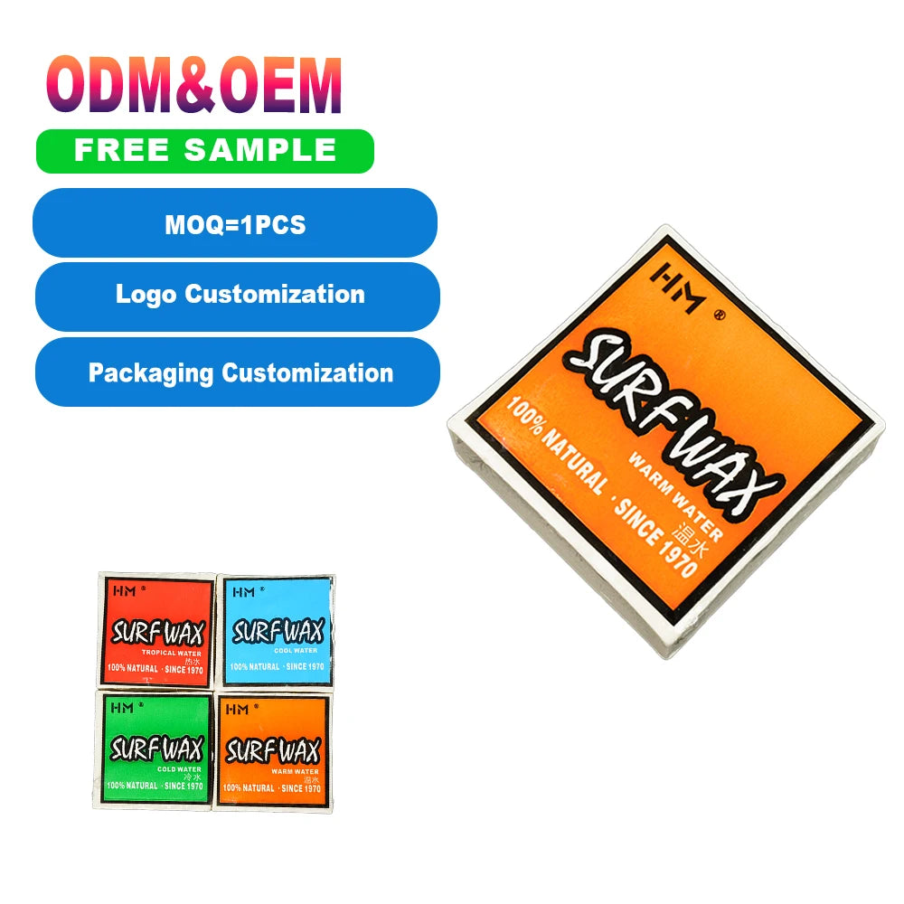 Drop Shipping  Biodegradable Surf Wax China Holder Wholesale Custom Eco Box Board Removing Organic Nature Comb Surf Wax