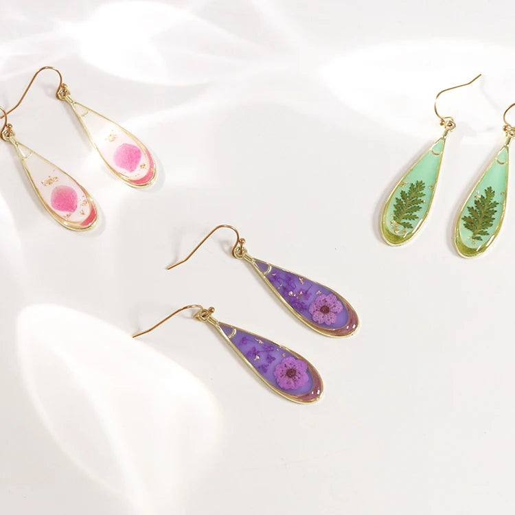 Little Narcissus Earrings Pressed Flower Earrings Resin Jewelry with Real Flowers Handmade Resin Dried Flower Earrings for Women