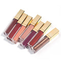 Private Label Long Lasting Waterproof Lipgloss 12 Colors Gold Square Tube Liquid Lipstick