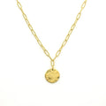 New Arrivals Stainless Steel 18k Gold Plated Jewelry Simple Retro Sun Coin Charm Pendant Necklace for Women