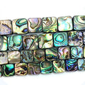 Wholesale Natural Flat Square Assembled Abalone Shell Bead Strands for DIY Jewelry Making 8 10 12 14 16 18mm