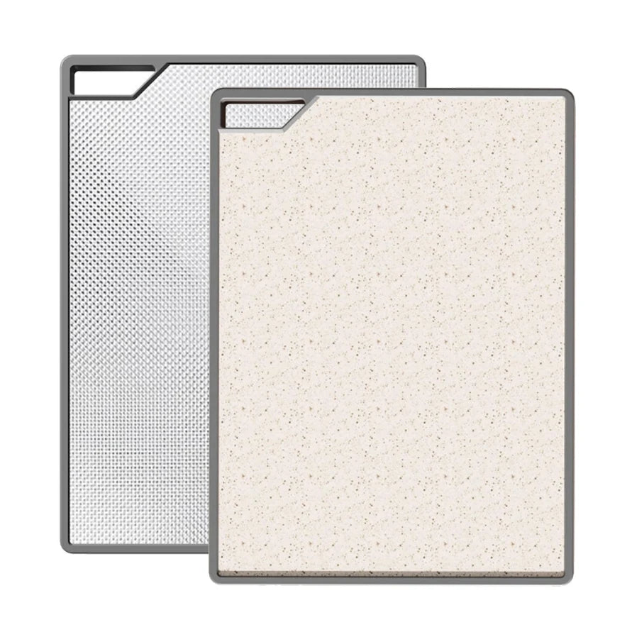Cutting Board Stainless Steel  2-in-1 Double-Sided Non-Slip PP Wheat Straw Material Easy to Clean