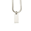 Couple's Trendy Stainless Steel Snake Bone Chain Necklace Smooth Rectangular Pendant with Customizable Style