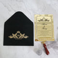 Black and Gold Mirror Acrylic Laser Cut Wedding Invitation with Printing Envelope