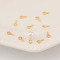 Plated Small Tiny Mini Eye Pins Copper Eyepins Hooks Clasps Hooks Thread Ball Head Pins Gold 18K Eyelets DIY Jewelry Making
