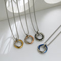 SC Hip Hop Stainless Steel Chain Necklace Women Zircon Jewelry Couple Necklace Stainless Steel Necklace Men Punk Sweater Chain